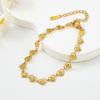 Suministro Transfronterizo de Pulsera Choker de Corazón Repujado de Acero Inoxidable para Mujer, Joyería de Cadena Hecha a Mano Simple y Exquisita al Por Mayor