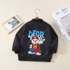 Jaqueta de Baseball Masculina Primavera e Outono 2025 Novo Estilo de Rua Jaqueta Cartoon de Urso Corta-vento Casual Infantil Tendência
