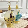 12-30ml Exquisita Artesanía de Esmalte de Pavo Real Retro Aplicador de Varilla de Vidrio Gotero Botella Dispensadora de Perfume Aceite Esencial