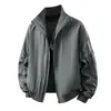 Ropa para Hombre Tangkez Chaqueta Piloto Transfronteriza Primavera y Otoño, Chaqueta Elegante de Marca de Moda Estilo Americano Unisex para Hombres