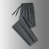 Calça de Seda Gelo de Verão da Marca Selecionada Calças Masculinas Finas de Corte Reto Calças de Secagem Rápida Casuais Tamanho Grande Soltas Calças Esportivas