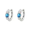 Europa e Estados Unidos agulha de prata s925 comércio exterior mais vendidos brincos círculo zircônia colorida Diamante design simples brinco de pressão brincos mulheres