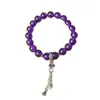Pulsera de calcedonia púrpura natural para mujer, accesorio de plata Xizang de alta gama, pulsera de amatista, pulsera de diseño original al por mayor