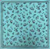 Pañuelo Retro Pequeño Floral Estampado Doble Cara Personalizado Imitación Seda para Hombre Exportación Exportación Admite Fotos y Muestras Logotipo