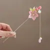 Nova Presilha de Cabelo de Liga Chinesa, Presilha de Cabelo com Flor e Franja Estilo Antigo, Acessórios Modernos para Trajes Antigos Cheongsam, Presilha de Cabelo para Mulheres