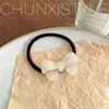 Estilo Coreano Doce Feminino Elegante Argola de Cabelo Bola Fofa Rabo de Cavalo Alto Destaque Cabeça Laço de Ácido Acético Acessório de Cabeça Elástico