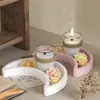 Poppy Estrella Luna Adorno de Yeso Bandeja Molde de Silicona DIY Portavelas Estrella de Cinco Puntas Plato Molde de Resina
