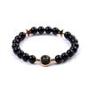 Pulseira Transfronteiriça Nova de Areia Azul 10mm Doze Constelações para Homens e Mulheres Nova Pedra Preta Brilhante Lua Estrela Contas Mão