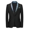 Nuevo Traje de Otoño 2026 para Hombre con Retazos Falso de Dos Piezas Solapa Única Blazer Casual de Moda Estilo Negocio Ligero