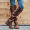 Comercio Exterior 2026 Otoño/Invierno Estilo Europeo y Americano Casual Tacón Cuadrado Tacón Medio Botas Altas para Mujer 40-43