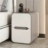 2026 Nueva Mesa de Noche Mini de Madera Maciza con Borde Estrecho para Dormitorio Apartamento Pequeño Ultraestrecha Moderna Simple Lujo Ligero Cuero