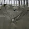 Camisa de seda gola alta masculina manga curta seda de amoreira meia-idade e idosos plus size seda de cobre amônia pai casaco de verão