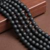Joyería Anze Wholesale ágata negro natural dorado mantra de seis palabras mantra de seis palabras esmerilado cuentas sueltas semiacabadas