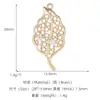 Accesorios de Materiales para Joyería DIY Colgante de Girasol Paloma Mariposa Color Dorado Inalterable de 14K Hoja Hueca Accesorios para Joyería