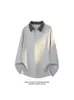 Sudadera de Otoño 2026 Falsa Dos Piezas con Cuello Polo para Hombre, Holgada Casual Cleanfit, Camiseta Elegante y de Alta Gama de Manga Larga