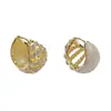 Pendientes de gota de circón de doble cara de nicho de lujo ligero, pendientes elegantes de diseño simple y venta al por mayor de pendientes