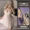 Lencería Sexy Night Cat: Atractivo y Puramente Seductor Camisón de Coqueteo sin Tirantes, Realza Bustos Pequeños, Encaje Transparente con Lazo