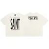 Camiseta Informal Holgada de Manga Corta Pesada para Hombre con Dibujos Animados Americanos de San Miguel, Moderna de Verano