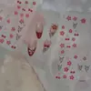 Novos Adesivos de Nail Art Flor Vermelha 2026 com Verso Autoadesivo, Adesivos Fofos de Cereja 5D Tridimensionais Gelo-Transparente Cauda de Peixe