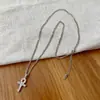 Collar Transfronterizo Europeo y Americano Hip-Hop Anhe Key Completo de Diamante Cruz de Acero de Titanio Cadena para Suéter Hiphop Moderna y Elegante para Hombre