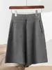 Pantalones de Punto de Lana Pura para Mujer, Otoño e Invierno 2025, Canalé Grueso con Bolsillos, Corte Holgado, Shorts de Cintura Alta para Ropa de Exterior