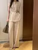Novos tamanhos disponíveis: Conjunto de moda verão chic coreano, top sem mangas com cadarço e calça casual de cintura alta