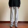 Nova Tendência de 2026: Calça Listrada Popular para Adolescentes, Meninos do Ensino Médio e Fundamental, Calça de Moletom Casual de Corte Reto