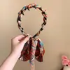 Faixa de Cabeça Floral Dentada Doce para Mulheres, Uso Diário ao Ar Livre, Faixa de Cabelo com Fita Superior de Caveira Alta, Prendedor de Cabelo Integrado, Acessório de Cabelo