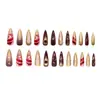 Puntas de Uñas Postizas Desmontables Estilo Ins Europeo y Americano, Estrella Irregular Tridimensional con Gradiente Morado Dorado, para Chicas Dulces, Frescas y Atrevidas, 24 Piezas