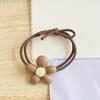 Cuerda para el Cabello de Flor Color Marrón Leche Todo Fósforo Texturizado Anillo para el Cabello de Niñas Estilo Japonés y Coreano Dulce y Sólido Pulsera Simple Accesorios para el Cabello de Doble Propósito