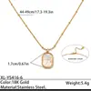 Elegante Collar con Colgante Geométrico de Acero Inoxidable, Corazón de Concha Blanca, Cadena para Clavícula de Acero de Titanio de Alta Gama de Lujo Ligero, Joyería que No se Desvanece