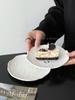 Prato de Bolo Estilo Ins Padrão de Pedra Assimétrico Cerâmica Sobremesa Criativo Comida Ocidental Prato de Sushi Estação Independente Aliexpress
