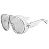 Gafas de sol personalizadas de borde grueso transfronterizas de una sola pieza Gafas de sol europeas y americanas integradas de PC 366 para hombre y mujer de montura grande de colores
