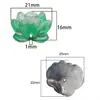 Accesorios de Encaje Tridimensional Hoja de Loto Hechos a Mano DIY Pulsera Collar Accesorios de Joyería Degradados Cuentas de Cristal de Loto de Doble Agujero