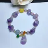 Pulsera de Amatista Pulsera de Dientes de Amatista Pulsera con Piedras Acompañantes de Amatista