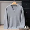 2025 100 Cachemira Pura Prendas de Punto Tejido Suelto Prendas de Punto Prendas de Punto para Vestir Debajo Otoño e Invierno Nuevo para Hombre Cuello en V Doble Hilo Engrosado