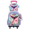 Nueva Lindo Carrito Escolar para Estudiantes de Primaria Grados 3~6 Set de Tres Piezas de Dibujos Animados Mochila Escolar de Dos Ruedas Seis Ruedas para Niños Lista para la Venta