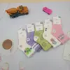 Meias de Algodão da Moda para Crianças para Outono e Inverno, Imitação de Ponto Duplo, Cano Médio, Listradas, Absorventes de Suor, Estilo Corrida, Quentes, Confortáveis e Absorventes de Suor