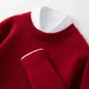 Suéter de Punto Grueso con Cuello Redondo para Hombre Otoño e Invierno Lujo Ligero Negocios Cuello Redondo Suéter de Cachemir para Hombre Suéter Básico para Hombre