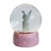 Bola de Cristal Luminosa Bola de Nieve de Conejo Personalizada Adornos Transfronterizos Decoración del Hogar Escritorio Artesanía de Resina Adornos