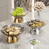 Nueva Entrada Lujo PET Plato de Frutas Pétalo Plato de Fruta Seca para el Hogar Plato de Caramelos Sala de Estar Exquisito Plato de Frutas para Snacks