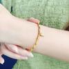 Pulsera Zhoujia chapada en oro de arena 999 antiguo, festival de bambú, dos mundos felices, festival de moda para mujer, pulsera de gran altura, joyería