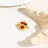 Estilo Europeo y Americano Minimalista Corona Roja Corazón Doble Agujero Ajustable Lujo Versátil Pulsera de Cobre Joyería