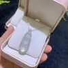 Novo Colar Pingente Fudou Verde Feijão Chalcedony Branco Gelo Corrente Clavícula Diamante Pingente de Jade Feminino