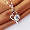 Collar con colgante en forma de corazón de Jiahua dorado, joyería de plata de moda coreana, temperamento, moda LO a primera vista, colgante, cadena de clavícula