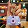 Llavero con cámara de proyección de cristal de Sanrio, adorno colgante creativo para bolso, collar de cuentas para niña, muñeca, pequeños regalos