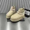 Botas calcetín de suela gruesa estilo coreano con forro polar para abrigar, Botas de nieve de suela gruesa, Novedad Invierno 2026, Botas cortas casuales que aumentan la altura para personas bajas