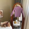 [En stock] Suéter de cuello alto medio para niños, otoño e invierno, nuevo, para niños y niñas, camisa básica simple y versátil para bebés