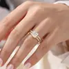 Anillo de Pareja Temu Xiyin de Moda y Elegante Transfronterizo Juego de Anillos de Plata S925 Incrustado con Moissanita Joyería de Mano Exquisita y Elegante