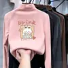 Ropa interior térmica para niñas con forro polar, cuello alto medio, top cálido para niños mayores, ropa interior de otoño e invierno, camiseta de manga larga para estudiantes, ropa para niños